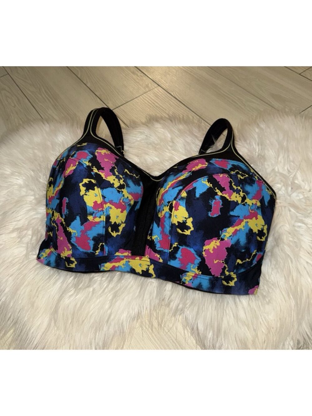 Panache 5021A Power Sports Bra High Impact Lined UW Electric Print Womens 36HH